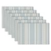 Set of 6 Reversible Placemats – 12"x18", PVC & Polyester Blend, Non-Slip, Heat & Tear Resistant, Washable