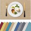 Cloths Placemats for Dining Table Set of 6, Heat Resistant Washable Cotton Linen Blend Table Mats