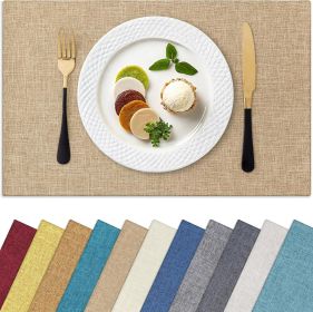 Cloths Placemats for Dining Table Set of 6, Heat Resistant Washable Cotton Linen Blend Table Mats
