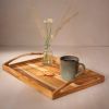 Handmade Serving & Decor Teak Wood Rectangle Tray-18 X 11 X 2.5 Inch
