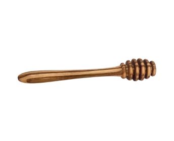 Natural Olive Wood Honey Spoon Dipper - Premium Handcrafted Eco Friendly 6 Inch Wooden Honeycomb Stirrer Wand for Tea Jar Drizzle
