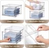 4 Pack 18QT Clear Stackable Storage Drawers,Easily Assemble Closet Organizers,Plastic Storage Bins for Bathroom,Cabinet,Kitchen Pantry