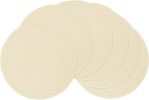 Round Braided Placemats Set of 6 Round Table Mats for Dining Tables 15 inch (Cream, 6)