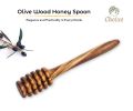 Natural Olive Wood Honey Spoon Dipper - Premium Handcrafted Eco Friendly 6 Inch Wooden Honeycomb Stirrer Wand for Tea Jar Drizzle
