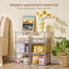 4 Pack 18QT Clear Stackable Storage Drawers,Easily Assemble Closet Organizers,Plastic Storage Bins for Bathroom,Cabinet,Kitchen Pantry