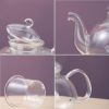 Glass Tea Pot with 4 Tea Cups, Removable Infuser, Blooming and Loose Leaf Tea Maker and Teacups Set, Stovetop Microwave Safe Tea Kettle