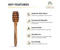 Natural Olive Wood Honey Spoon Dipper - Premium Handcrafted Eco Friendly 6 Inch Wooden Honeycomb Stirrer Wand for Tea Jar Drizzle