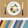 Placemats for Dining Table Set of 6, Heat Resistant Washable Cotton Linen Blend Table Mats