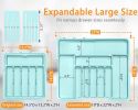 Silverware Organizer - Expandable Large Kitchen Drawer Organizer Utensil Organizer with 2 Knife Block Inserts