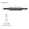 Durable Nonstick Metal Classic Handled Rolling Pin Gray