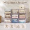 4 Pack 18QT Clear Stackable Storage Drawers,Easily Assemble Closet Organizers,Plastic Storage Bins for Bathroom,Cabinet,Kitchen Pantry