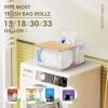 Trash Bag Dispenser Under Sink Organizer, 2-in-1 Acrylic Trash Bags Holder with Bamboo Lid, Holds Large Rolls up to 100 Count