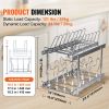 Pan and Pot Rack, 2-Tier Expandable Pull Out Under Cabinet Organizer, Cookie Sheet Baking Pans Tray Racks, Adjustable Wire Dividers