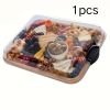 1pcs Square/Round Portable Bamboo Serving Tray, Build-A-Board Cutting Board with Single Compartment, Cutting Board Food Tray for Kitchen, Parties