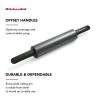 Durable Nonstick Metal Classic Handled Rolling Pin Gray
