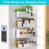 4 Pack Magnetic Spice Storage Rack Organizer for Refrigerator and Oven, Silver Fridge Organizers and Storage