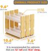 Bamboo Pull Out Spice Rack Organizer for Cabinet, Heavy Duty Slide Out Seasoning Kitchen Pantry Sliding Vertical Organization, 7.6" Wide