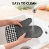 Plaid Oven Mitts and Pot Holders 4-Piece Set, Oven Mitts Gloves Heat Resistant with Non-Slip Silicone Surface for Cooking Baking Grilling