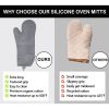 6pcs Pot Holders and Oven Mitts Heat Resistant, Non-Slip Silicone Mini Oven Gloves and Hot Pads for Kitchen,15" Extra Long Oven Gloves for Cooking