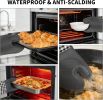 Plaid Oven Mitts and Pot Holders 4-Piece Set, Oven Mitts Gloves Heat Resistant with Non-Slip Silicone Surface for Cooking Baking Grilling