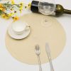 Round Braided Placemats Set of 6 Round Table Mats for Dining Tables 15 inch (Cream, 6)