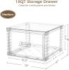 4 Pack 18QT Clear Stackable Storage Drawers,Easily Assemble Closet Organizers,Plastic Storage Bins for Bathroom,Cabinet,Kitchen Pantry
