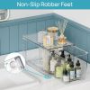 4 Pack Clear Stackable Storage Drawers,Under Sink and Kitchen Organizers Storage,Easy to Assemble Plastic Drawers for Baby Bottle,Medicine, Bathroom