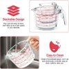 6 Pcs Glass Measuring Cups with Lids Set, 1-Cup, 2-Cup, 4-Cup Measuring Jugs with Handle, Nesting Liquid Measuring Cups for Kitchen
