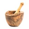 Authentic Mediterranean Olive Wood 4-Piece Kitchen Set - Handcrafted Wooden Mortar and Pestle, Multi-Purpose Serving Bowl, and Durable Cutting Board