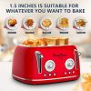 4 Slice Retro Style Toaster, Dual Control Toaster, 6 Browning Settings, Bagel/Defrost Functions, Removable Crumb Tray, Stainless Steel Housing 1650W