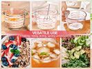 6 Pcs Glass Measuring Cups with Lids Set, 1-Cup, 2-Cup, 4-Cup Measuring Jugs with Handle, Nesting Liquid Measuring Cups for Kitchen