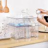 4 Pack Clear Stackable Storage Drawers,Under Sink and Kitchen Organizers Storage,Easy to Assemble Plastic Drawers for Baby Bottle,Medicine, Bathroom