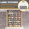 Spice Drawer Organizer with 28 Spice Jars, 386 Spice Labels, 4 Tier Seasoning Rack Tray Insert for Kitchen Drawers, 13" Wide x 17.5" Deep