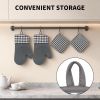 Plaid Oven Mitts and Pot Holders 4-Piece Set, Oven Mitts Gloves Heat Resistant with Non-Slip Silicone Surface for Cooking Baking Grilling