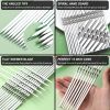 30 Pack Kebab Skewers, 15" Long Flat Stainless Steel BBQ Shish Kabob Skewers with Portable Metal Storage Tube, Reusable Meat Sticks Set for Grilling