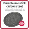 Gray Round Nonstick Carbon Steel Pizza Pan, 15.75 Inch Large Oven Tray, Dishwasher Safe