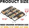 Spice Drawer Organizer with 28 Spice Jars, 386 Spice Labels, 4 Tier Seasoning Rack Tray Insert for Kitchen Drawers, 13" Wide x 17.5" Deep