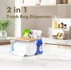 Trash Bag Dispenser Under Sink Organizer, 2-in-1 Acrylic Trash Bags Holder with Bamboo Lid, Holds Large Rolls up to 100 Count