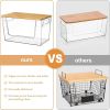 Pantry Organizers Storage, 2 Pack Under Sink Organizer Trash Bag Holder with Bamboo Lids Large Capacity Clear Storage Bins for Onion, Potato, Garlic