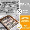 Spice Drawer Organizer with 28 Spice Jars, 386 Spice Labels, 4 Tier Seasoning Rack Tray Insert for Kitchen Drawers, 13" Wide x 17.5" Deep