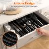 Silverware Drawer Organizer, Expandable Utensil Tray for Kitchen, BPA Free Flatware and Cutlery Holder