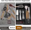 Extra Large Expandable Silverware Organizer, BPA-Free Food-Safe Cutlery Flatware Organizer, Kitchen Utensil Drawer Organizer